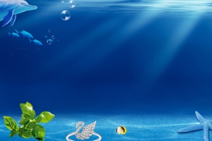 蓝色唯美清凉海星banner背景
