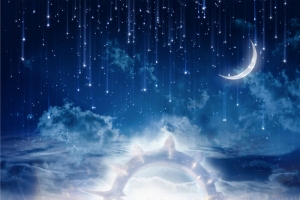 星空下的和谐幸福展板背景素材