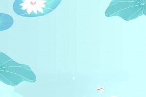 蓝色插画风格大暑节气海报