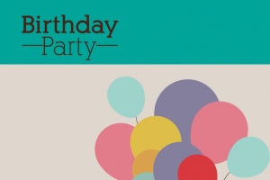 恐龙气球生日祝福海报背景素材