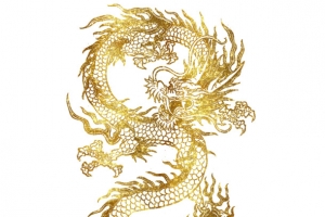 中国传统神话金色龙免抠图