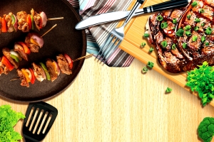 大排档烤肉美食宣传海报