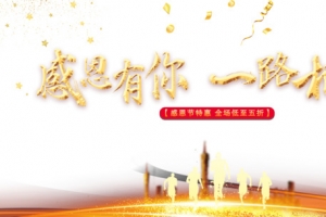 感恩节感恩有你一路相伴人物剪影光效
