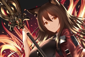 天火 女孩子 黑裤袜 明日方舟 动漫大长腿美女竖屏4k手机壁纸