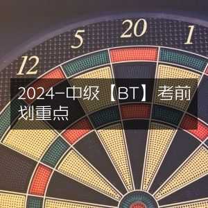 2024中级【BT】考试前重点梳理