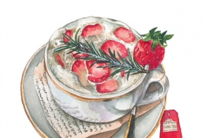 手絵草莓奶茶