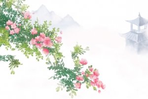 月季手绘花朵春天元素图