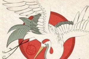 国潮仙鹤飞翔中国风元素