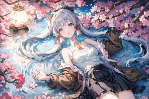 水 花 原神 风景 神里绫华 可爱 ai绘画 4k壁纸