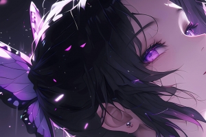 胡蝶 女孩 唯美3440x1440带鱼屏壁纸
