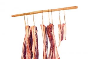 腊肉手绘画素材图片