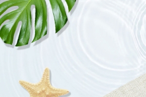 夏季沙滩简约大促美妆banner
