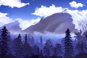 山脉 山峰 森林 云 艺术 4k壁纸 3840x2160