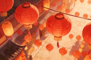 红色灯笼高高挂 新年喜庆节日 4k壁纸