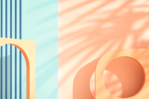 橙色促销电商背景C4D