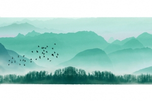山水，绿色，风景，画