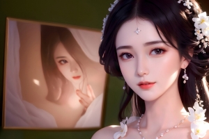 AI古风美女 挂画 3440x1440带鱼屏壁纸