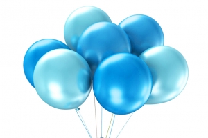 蓝色礼品盒气球高清PNG透明装饰素材免费下载