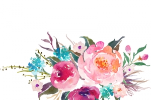 水彩画手绘彩色水彩花朵矢量素材