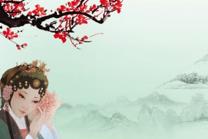 复古风中国戏曲广告设计背景