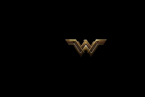 神奇女侠标志，Wonder Woman，黑色背景，盖尔加朵，超级英雄，正义联盟，4K壁纸