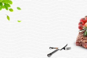 牛排简约白色banner