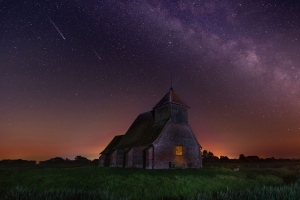 星空 结构 夜晚 教堂 游乐场 英国 4k壁纸 3840x2160