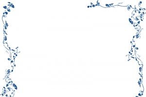 蓝色清爽藤蔓装饰风格对角花