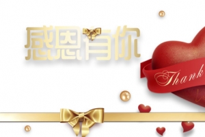 感恩节感恩有你爱心蝴蝶结圆球
