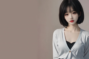 短发气质美女 ai绘画 4k壁纸