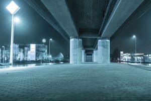 桥梁 建筑 混凝土 建筑 夜间 4k壁纸 3840x2160