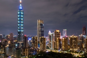 夜城 建筑 鸟瞰图 建筑 灯光 台北 台湾 4k壁纸 3840x2160
