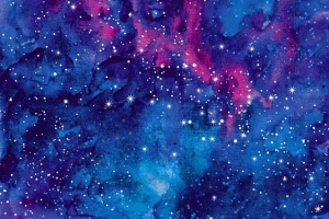 炫彩油墨水彩星空绘画