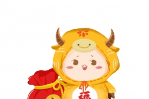 卡通牛福袋元素