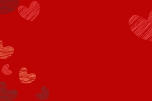 爱心情人节手绘红色banner背景