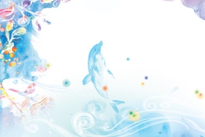 卡通海豚海洋世界