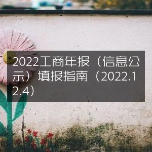 2022年工商年报（信息公示）填报指南详解（12月4日发布）
