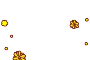 卡通菊花漂浮素材