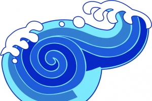 蓝色波浪设计圆形
