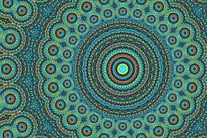 分形 圆形 抽象 绿色 4k壁纸 3840x2160