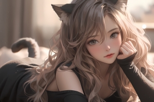 兽耳 猫尾巴 动漫少女4K壁纸