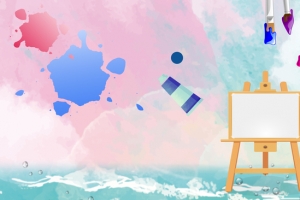 创意清新美术教育小小美术家