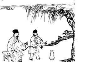 中国古人物线稿插画素材