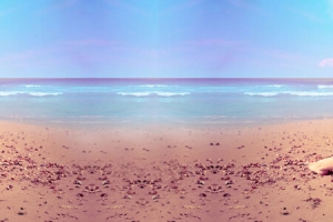 唯美海景帽子沙滩背景banner