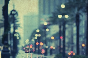 浪漫雨后街景