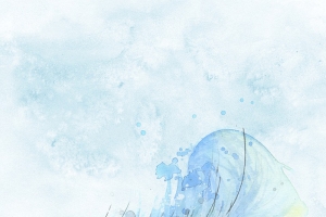 清新水彩浅蓝色羽毛背景