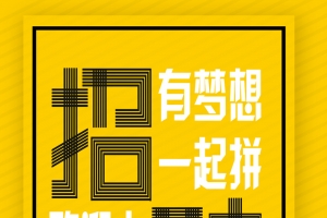 黄色简约招聘创意海报