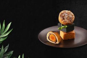 中式高档月饼促销黑色banner
