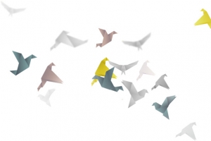 千纸鹤折纸漂浮