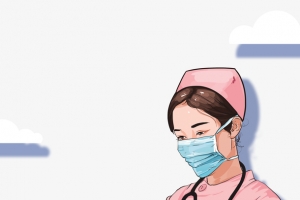 护士节云朵手绘护士手套口罩